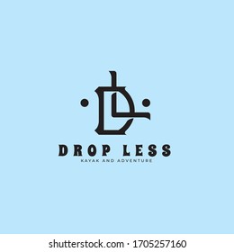 DL monogram logo, Kayaking logo template design, adventure sport logo