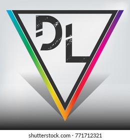 DL Multicolor Triangle LOGO with Dark Gray Highlight and Shadow
