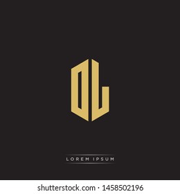 DL OL Logo Emblem Capital Letter Modern Template EPS 10 With Black Background