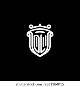 DL shield initial monogram with high quality professional design that will print well