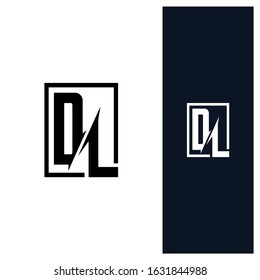 DL in the square logo modern shape