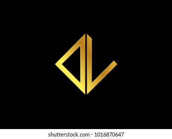 DL square shape Gold color logo