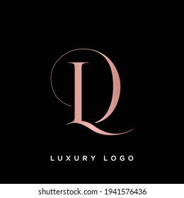 D,L vector logo. DL logo. Business logo. D,L letters monogram in gold color on black background.