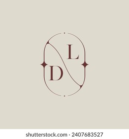 DL wedding classic in elegant monogram with high quality professional design that will print well
