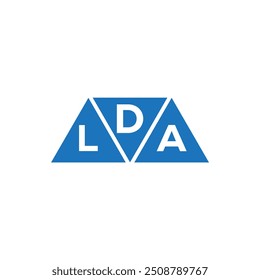 DLA 3 triangle shape logo design on white background. DLA creative initials letter logo concept.
