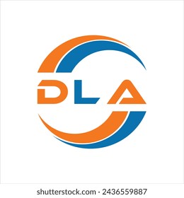 Diseño de letra DLA. Diseño del logotipo de la tecnología de la letra DLA sobre fondo blanco. Diseño de logo DLA Monogram para emprendedores y empresas