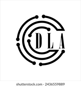 DLA letter design. DLA letter technology logo design on white background. DLA Monogram logo design for entrepreneur and business