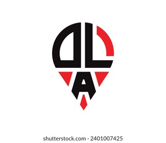 DLA letter location shape logo design