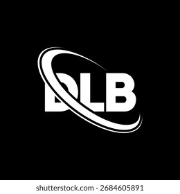 Logotipo do DLB. Carta DLB. Design do logotipo da letra DLB. Logotipo DLB inicial ligado ao logotipo de monograma em círculo e maiúsculo. Tipografia DLB para marca de tecnologia, negócios e imóveis.