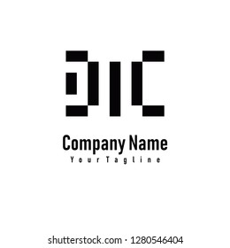 dlc letter logo . black color logo
