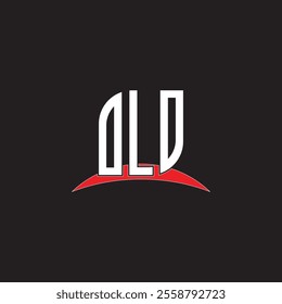 DLD letter logo design with white background in illustrator, vector logo modern alphabet font