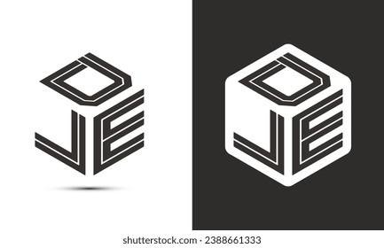 Logo-Design für DLE-Buchstaben mit Logo-Illustrator-Würfel-Logo, Vektorlogo moderne Schrift überlappen Stil. Premium Business Logo Symbol. Weiße Farbe auf schwarzem Hintergrund