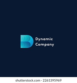 D-letter gradient logo design illustration Vector gradient color symbol brand mark initial alphabet abstract modern capital letter minimalist flat company style for corporate web branding, D or B