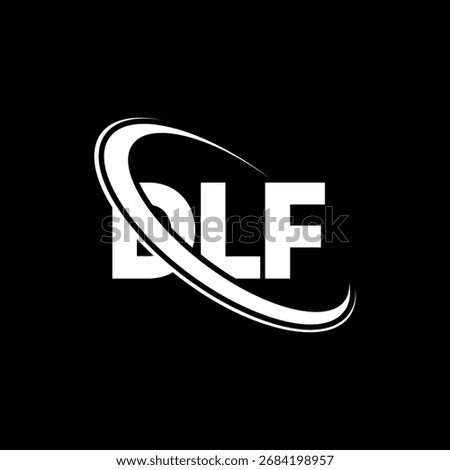 DLF logo. DLF letter. DLF letter logo design. Initials DLF logo linked with circle and uppercase monogram logo. DLF-typography for technology, business and real estate brand.