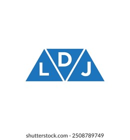 DLJ 3 triangle shape logo design on white background. DLJ creative initials letter logo concept.

