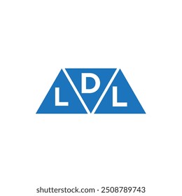 DLL 3 triangle shape logo design on white background. DLL creative initials letter logo concept.
