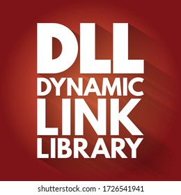 DLL - Dynamic Link Library-Akronym, Technologie-Concept-Hintergrund