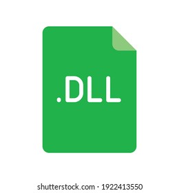 DLL file format flat icon. Linear style sign for mobile concept and web design. Simple color symbol. Vector illustration isolated on white background. EPS 10.