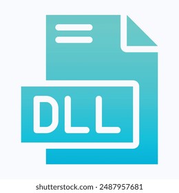 DLL-Dateiformat-Vektorgrafik-Symbol, isoliertes Farbverlauf-Vektorgrafik-Symbol.