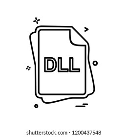 DLL file type icon design vector