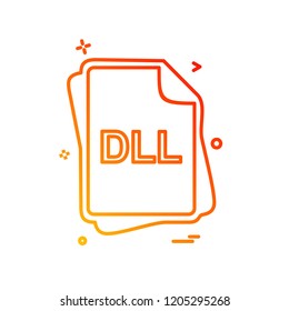 DLL file type icon design vector