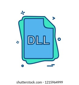 DLL file type icon design vector