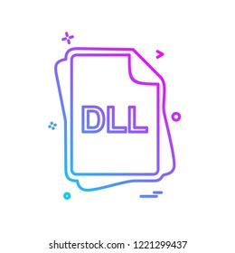 DLL file type icon design vector