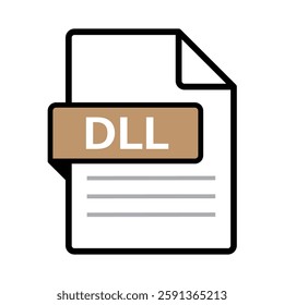 DLL icon, simple vector illustration