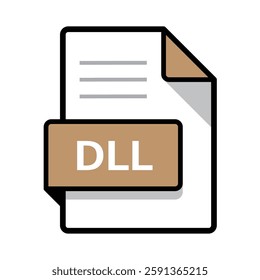 DLL icon, simple vector illustration
