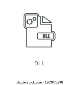 Dll linear icon. Dll concept stroke symbol design. Thin graphic elements vector illustration, outline pattern on a white background, eps 10.
