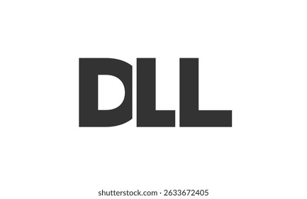 PLANTILLA de diseño de logotipo de DLL con texto en negrita fuerte y moderno. Logotipo de Vector inicial basado en tipografía simple y mínima. Identidad de empresa de moda ideal para la presencia de la marca de las empresas.
