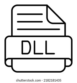 Dll vector icon. Can be used for printing, mobile and web applications.
