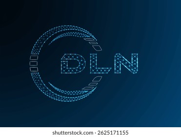 Diseño de Vector de logotipo de letra polivinílica baja DLN. Diseño de logotipo de poliéster inferior DLN. 