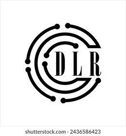DLR letter design. DLR letter technology logo design on white background. DLR Monogram logo design for entrepreneur and business