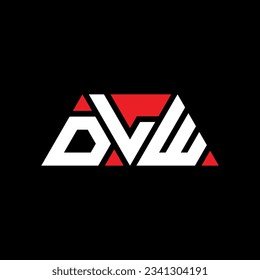 DLW triangle letter logo design with triangle shape. DLW triangle logo design monogram. DLW triangle vector logo template with red color. DLW triangular logo Simple, Elegant, and Luxurious design.