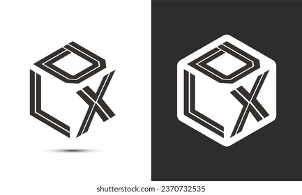 DLX letter logo design with illustrator cube logo, vector logo modern alphabet font overlap style. Premium Business logo icon. White color on black background