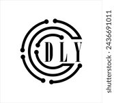 DLY letter design. DLY letter technology logo design on white background. DLY Monogram logo design for entrepreneur and business