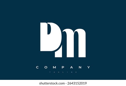 DM Abstract Geometric Logo Design. Modern and elegant logo design with simplistic typography elements, showcasing branding excellence.
