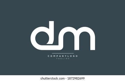 DM abstract initials monogram letter text symbol alphabet logo design