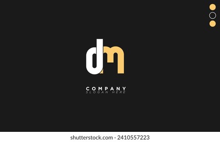 Letras alfabéticas DM Iniciales Monograma MD, D y M