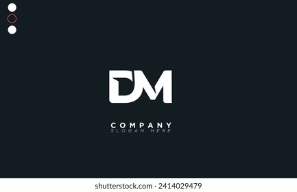 Letras alfabéticas DM Iniciales Monograma MD, D y M
