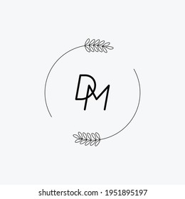 DM Beauty vector initial logo, handwriting logo of initial signature