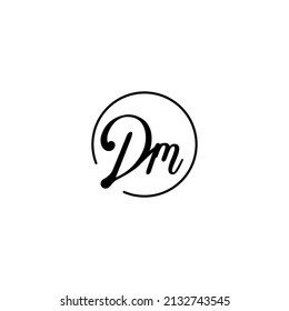 DM circle feminine concept initial logo best for beauty and fashion