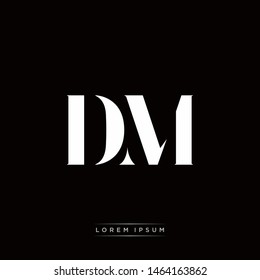DM D M Logo Monogram with Black and White Colors