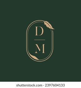 DM feather concept wedding monogram logo design ideas as inspiration