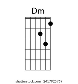 Dm guitar chord icon vector illustration design