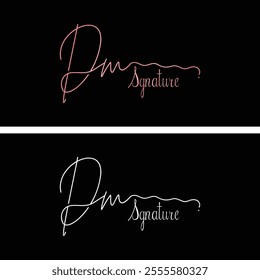 Dm Handwriting signature logo. Dm Hand drawn Calligraphy lettering Vector. Dm letter real estate, 
beauty, photography letter logo design.
