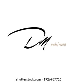 Dm Initial handwriting or handwritten logo for identity
with beauty monogram and elegant logo design