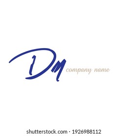 Dm Initial handwriting or handwritten logo for identity
with beauty monogram and elegant logo design