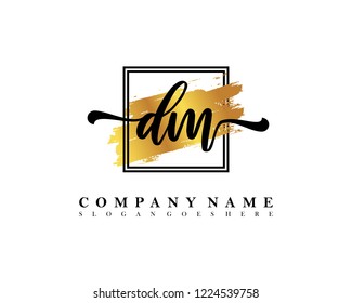DM Initial handwriting logo concept